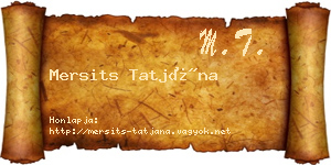 Mersits Tatjána névjegykártya